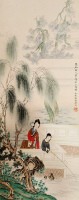 黄均  仕女